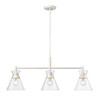 Malta WHT Linear Pendant in Matte White with Clear Glass Shade (0511-LP WHT-CLR)