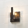 Aenon 1 Light Wall Sconce in Matte Black with Hammered Water Glass Shade (3164-1W BLK-HWG)