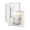 Aenon PW 1 Light Wall Sconce in Pewter with Hammered Water Glass Shade (3164-1W PW-HWG)