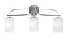 Cavella 3 Light Bath Bar, Graphite Finish, 4" Square White Muslin Glass (3913-GP-531)