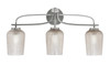 Cavella 3 Light Bath Bar, Graphite Finish, 5" Silver Textured Glass (3913-GP-4253)