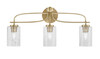 Cavella 3 Light Bath Bar, New Age Brass Finish, 4" Smoke Bubble Glass (3913-NAB-3002)