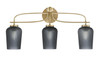 Cavella 3 Light Bath Bar, New Age Brass Finish, 5" Smoke Textured Glass (3913-NAB-4252)