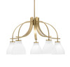 Cavella, 5 Light,Downlight Chandelier, New Age Brass Finish, 6.25" White Marble Glass (3925-NAB-4761)