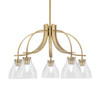 Cavella 5 Light, Downlight Chandelier, New Age Brass Finish, 6.25" Clear Bubble Glass (3925-NAB-4760)