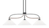 Monterey 3 Light Bar, Matte Black & Painted Wood-Look Metal Finish, 16" White Muslin Glass (2936-MBWG-318)