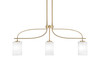 Cavella 3 Light Island Light, New Age Brass Finish, 4" Square White Muslin Glass (3936-NAB-531)