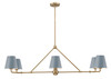 Xavier 6 Light Vibrant Gold + Blue Chandelier (XAV-B9306-VG-BL)
