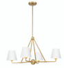 Xavier 4 Light Vibrant Gold + White Chandelier (XAV-B9304-VG-WH)