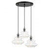 Everett 3 Light Shiny Black Pendant Chandelier with Chrome Finish Accents (52833-68)