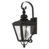 Adams 2 Light Black Outdoor Medium Wall Lantern with Brushed Nickel Finish Cluster (27372-04)