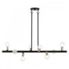 Bannister 8 Light Black Large Chandelier with Brushed Nickel Accents (45868-04)