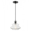 Everett 1 Light Shiny Black Pendant with Chrome Finish Accents (52831-68)