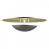Ventura 2 Light English Bronze Large Semi-Flush/ Wall Sconce with Antique Brass Reflector Backplate (56570-92)