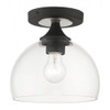 Glendon 1 Light Black Semi-Flush with Brushed Nickel Finish Accents (53640-04)