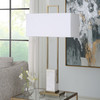 Column White Marble Table Lamp (30160)