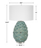 Laced Up Sea Foam Glass Table Lamp (30193)