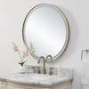 Crofton Lighted Brass Round Mirror (09947)