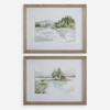 Serene Lake Framed Prints, Set/2 (32288)
