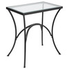 Alayna Black Metal & Glass End Table (22911)