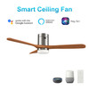 Labelle 52'' Smart Ceiling Fan with Remote, Light Kit Included?Works with Google Assistant and Amazon Alexa,Siri Shortcut. (VS523P3-L12-SM2-1-FM)