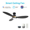 York 52'' Smart Ceiling Fan with Remote, Light Kit Included?Works with Google Assistant and Amazon Alexa,Siri Shortcut. (VS523Q7-L12-B2-1-FM)