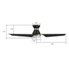 Kreis  52" Smart Ceiling Fan with Remote, Light Kit Included, Works with Google Assistant, Amazon Alexa, and Siri Shortcuts. (VS523A1-L22-B2-1-FMA)