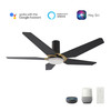 Woodrow  48" Smart Ceiling Fan with Remote, Light Kit Included, Works with Google Assistant, Amazon Alexa, and Siri Shortcuts. (VS485B-L22-B2-1G-FM)