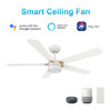 Tarrasa 52'' Smart Ceiling Fan with Remote, Light Kit Included?Works with Google Assistant and Amazon Alexa,Siri Shortcut. (VS525E2-L11-W1-1G)