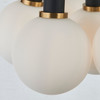 Artcraft Lighting Gem Collection 7-Light Pendant with White Glass Black and Brushed Brass (AC11877WH)