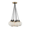 Artcraft Lighting Gem Collection 7-Light Pendant with White Glass Black and Brushed Brass (AC11877WH)