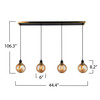 Artcraft Lighting Gem Collection 4-Light Island/Pool Table with Amber Glass Black and Brushed Brass (AC11874AM)