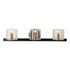 Salinas Collection 3-Light Vanity Light, Black and Brass (AC11823BB)