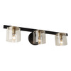 Artcraft Lighting Salinas Collection 3-Light Vanity Light, Black and Brass (AC11823BB)