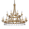 Krista 24-Light Antique Gold Chandelier (IN11028AG)