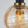 Artcraft Lighting Gem Collection 1-Light Pendant with Amber Glass Black and Brushed Brass (AC11870AM)