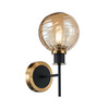 Artcraft Lighting Gem Collection 1-Light Sconce with Amber Glass Black and Brushed Brass (AC11871AM)