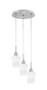 Array 3 Light Cord Hung Cluster Pendalier, Brushed Nickel Finish, 5.5" Zilo White Linen Glass (1818-BN-681)
