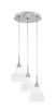 Array 3 Light Cord Hung Cluster Pendalier, Brushed Nickel Finish, 6.25" White Marble Glass (1818-BN-4761)