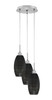 Array 3 Light Cord Hung Cluster Pendalier, Brushed Nickel Finish, 5.5" Black Matrix Glass (1816-BN-4049)