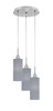 Array 3 Light Cord Hung Cluster Pendalier, Brushed Nickel Finish, 4" Gray Matrix Glass (1818-BN-4092)