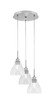 Array 3 Light Cord Hung Cluster Pendalier, Brushed Nickel Finish, 6.25" Clear Bubble Glass (1818-BN-4760)