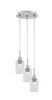 Array 3 Light Cord Hung Cluster Pendalier, Brushed Nickel Finish, 4" Smoke Bubble Glass (1816-BN-3002)