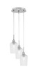 Array 3 Light Cord Hung Cluster Pendalier, Brushed Nickel Finish, 5" Clear Textured Glass (1816-BN-4250)