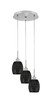 Array 3 Light Cord Hung Cluster Pendalier, Brushed Nickel Finish, 5" Black Matrix Glass (1818-BN-4029)