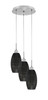 Array 3 Light Cord Hung Cluster Pendalier, Brushed Nickel Finish, 5.5" Black Matrix Glass (1818-BN-4049)