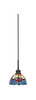 Edge Cord Mini Pendant, Espresso Finish, 7" Sierra Art Glass (1152-ES-9355)