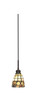 Edge Cord Mini Pendant, Espresso Finish, 7" Cobblestone Art Glass (1152-ES-9735)
