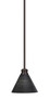Edge Stem Hung Mini Pendant, Espresso Finish, 7" Black Matrix Glass (1151-ES-4059)