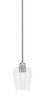 Edge Stem Hung Mini Pendant, Brushed Nickel Finish, 5" Clear Bubble Glass (1151-BN-210)